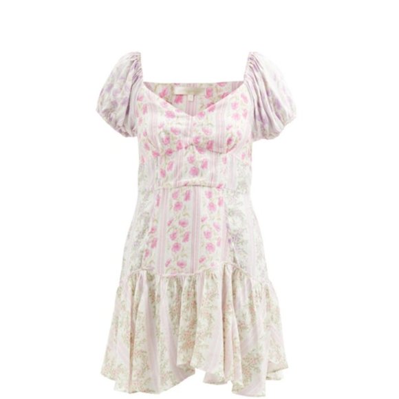 NWT: LOVESHACKFANCY | Amini Floral Mini Dress Size 10 - Picture 10 of 12